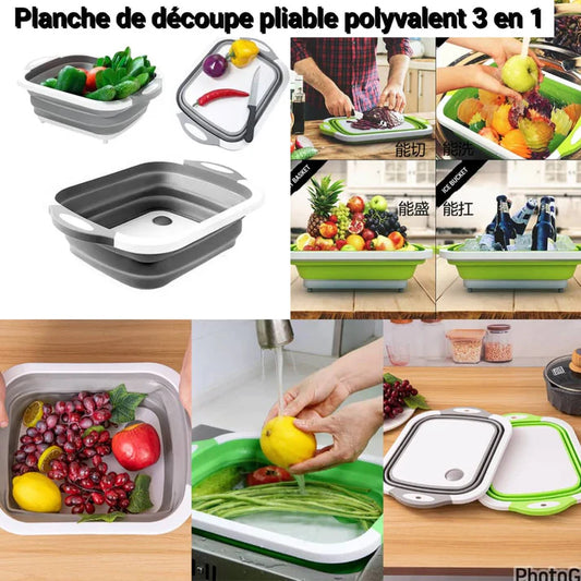 Planche de découpe 3 en 1 Pliable & Drainante